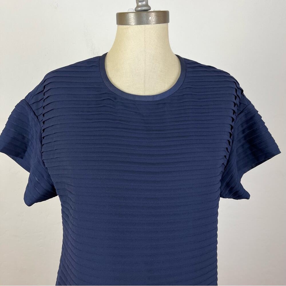 J. Crew Navy Tiered Capped Sleeve Shift Dress - Picture 3 of 7